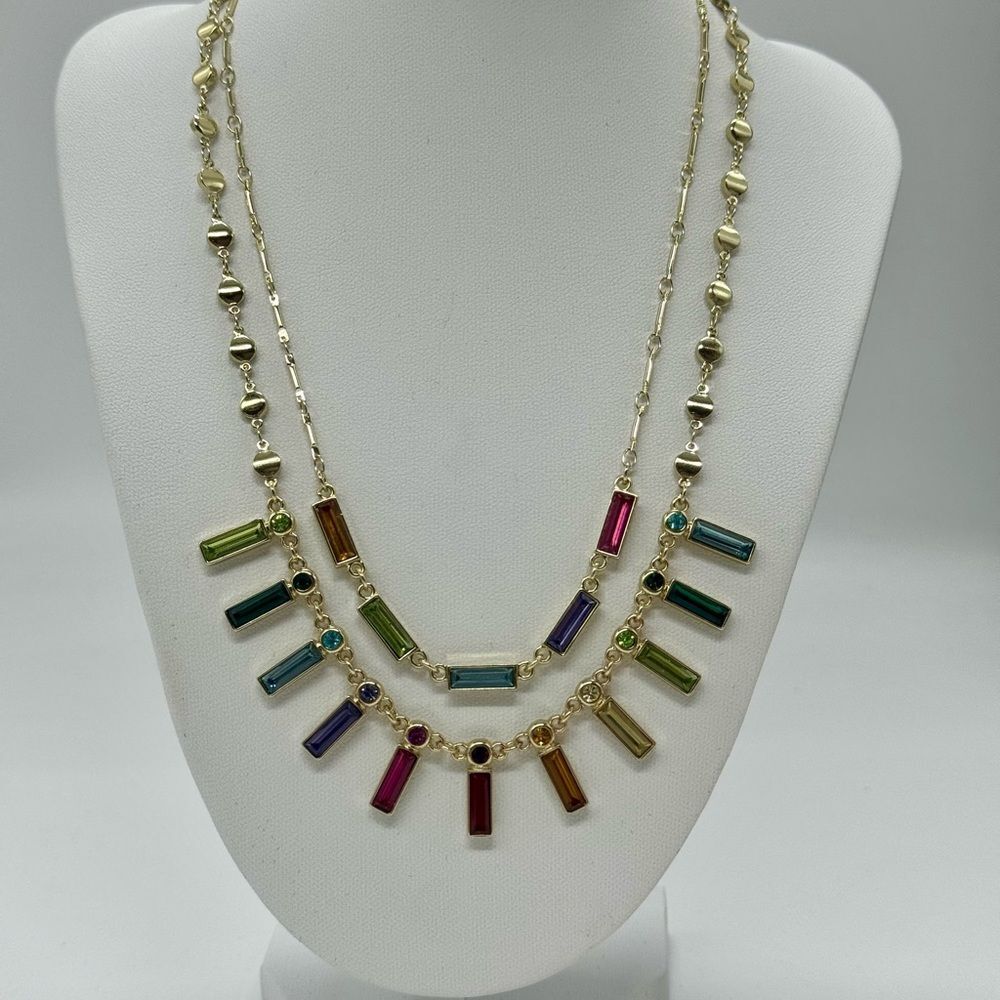 Rachel Roy Multi Chain Crystal Rhinestone Necklace - Picture 4 of 10